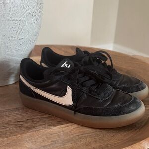 Nike Kids Black Sneakers with White Swoosh